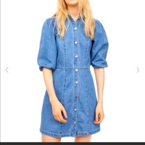 H&M denim puff sleeve dress